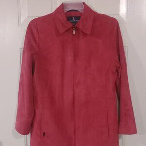 Womens London Fog Sz M Micro Suede Rain Coat